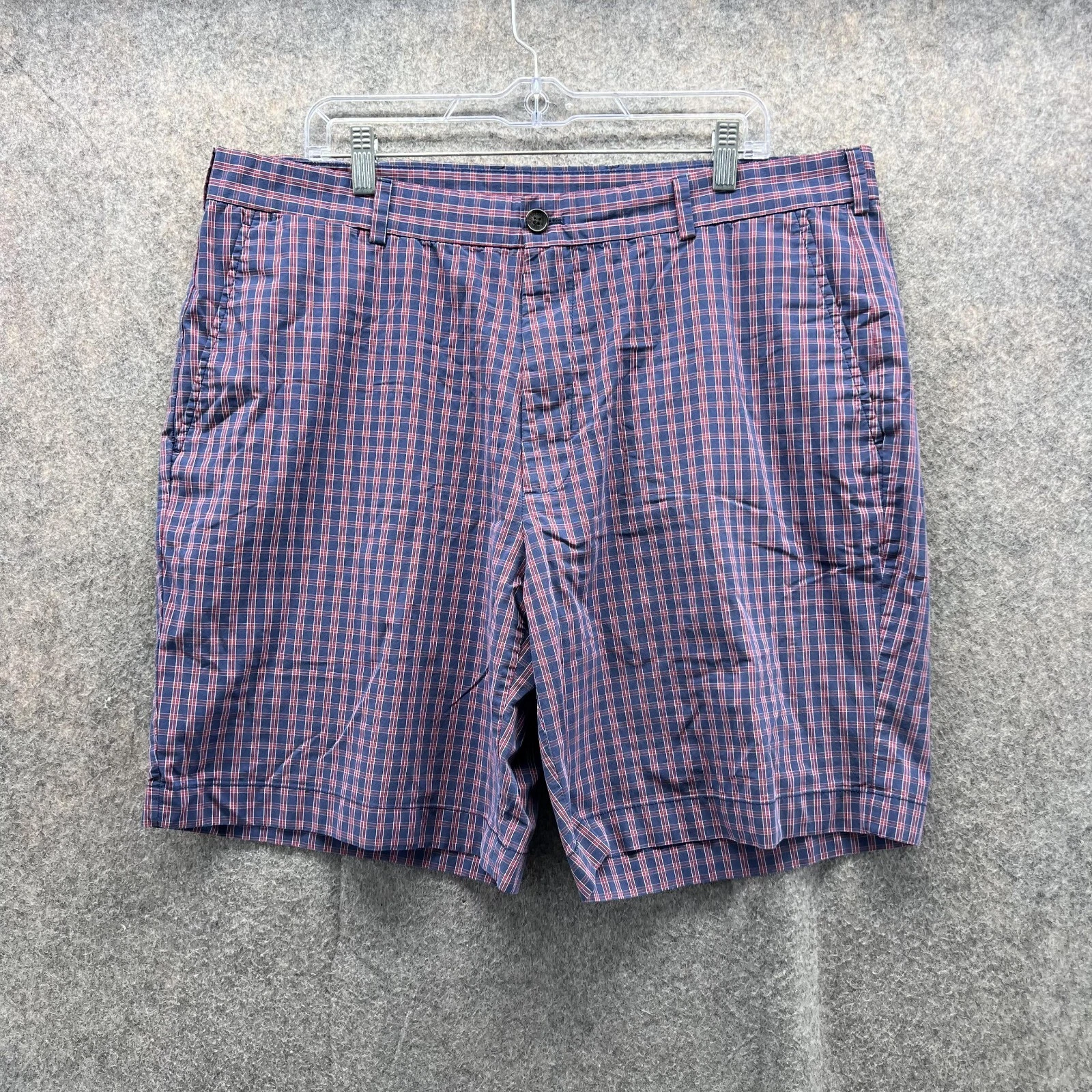 Brooks Brothers Shorts Men 40 Adult Blue Purple Chino Flat Front Casual Check