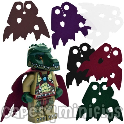 2 CUSTOM tattered capes for your Lego Chima minifig, eg King Crominus. CAPE ONLY