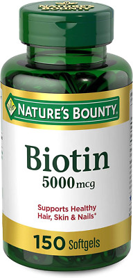 Nature's Bounty Biotin 5000mcg Supports Healthy Hair, Skin, & Nails,150 Softgels