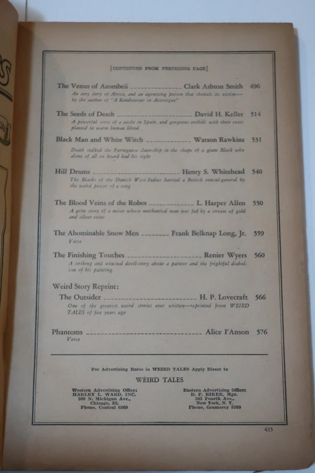 Revista Weird Tales Pulp 1ª Serie Julio 1931 Vol. 17 #4 GD+ Lovecraft Foto 4 de 4