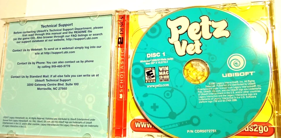 Petz Vet Ubisoft Scholastic CD-ROM Software 2 cf rom, very good 2 Discs - Image 2 of 4