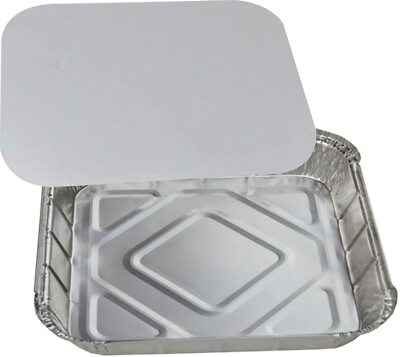 9" x 9" NO9 LARGE ALUMINIUM FOIL FOOD CONTAINERS WITH LIDS OVEN BAKING