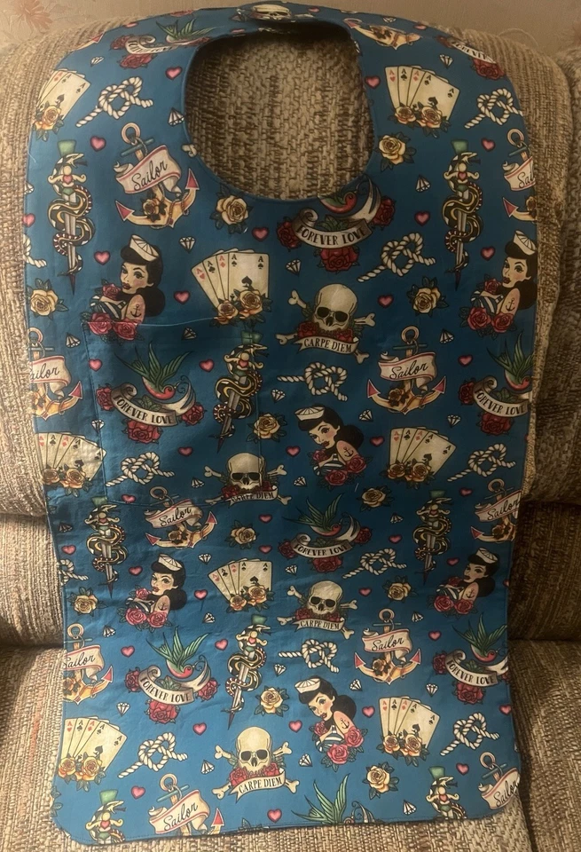 Tattoo Sailor Motif Shirt Shield Car Cape New Reversible Any Age, Home, Car. - Image 3 of 4