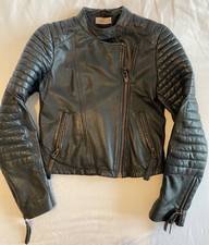 Leather Biker Jacket By Label Lab House Of Fraser (size 8)