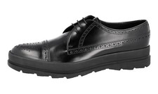 PRADA Brogue Derby Dress Shoes - 2EG205 - Black - Winter Sole