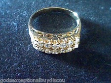 14K GOLD & SS LCS DIAMOND FANCY WEDDING ANNIVERSARY BAND RING + GIFT....... SZ 5