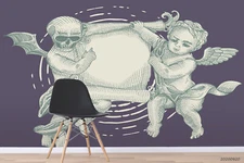 3D Angel Demon Wallpaper Wall Mural Removable Self-adhesive Sticker5870