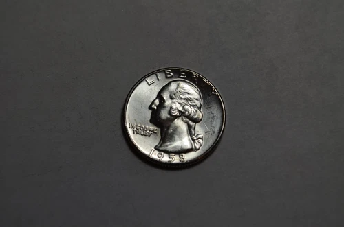 1958 BRILLIANT UNCIRCULATED SILVER WASHINGTON QUARTER FULL MINT LUSTER #69