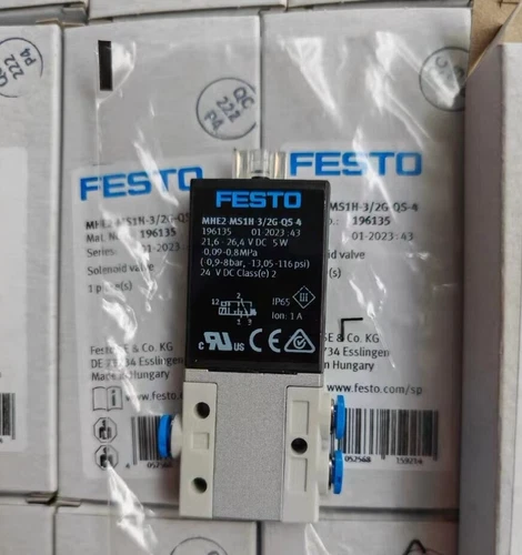 Festo MHE2-MS1H-3/2G-QS-4 196135 Solenoid Valve New One MHE2MS1H3/2GQS4 - Bild 1 von 1