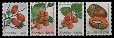 Sambia 1989 - Mi-Nr. 499-502 ** - MNH - Fr&uuml;chte / Fruits