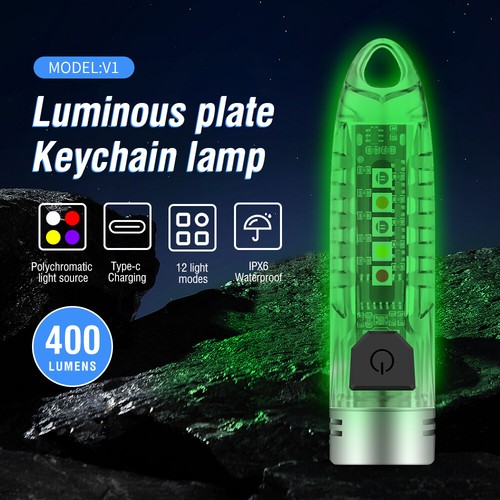 2X Mini Taschen LED Taschenlampe Schlüsselanhänger Taschenlampe USB Wiederaufladbar Licht Lampe Camping - Bild 5 von 23