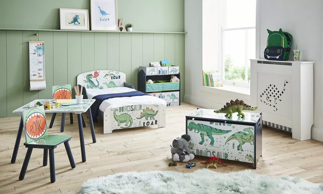Dinosaur Design Set Kids Bedroom Furniture Storage Childrens Table