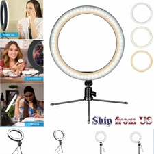 6" Dimmable Mini LED Ring Light w/Tripod for Video Live Stream Makeup Selfie USB
