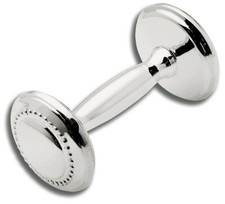 Cunill Sterling Silver Baby Gifts, Beaded Barbell Rattle, New in Box