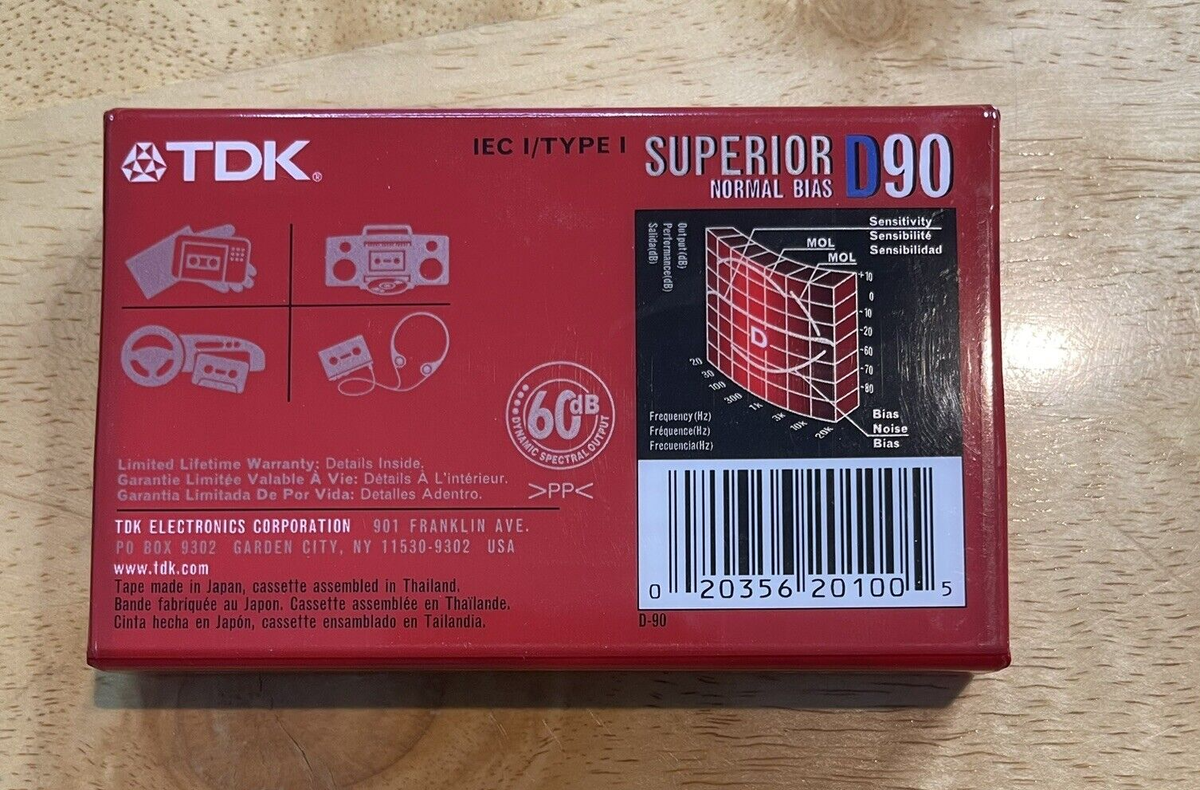 TDK Superior D90 Normal Bias Cassette Tape Sealed | eBay
