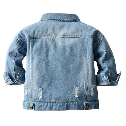 Niño pequeño Bebé Niños Niñas Chaqueta Denim Niños Botón Bolsillo Jeans Chaqueta Top Abrigo - Imagen 5 de 12