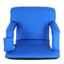 Stadium Seat Blue Reclining Bleacher Chair Folding Perfect For Bleacher Lawn