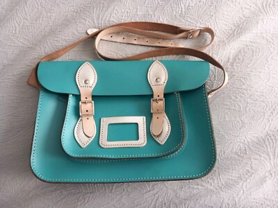 The Leather Satchel Company Co Norwegian Blue Silver Designer Bag  Inches UK