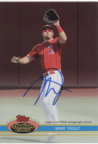 2021 TOPPS STADIUM CLUB MIKE TROUT RARE VARIATION AUTO #3/5  CARD #DA-MT & BONUS