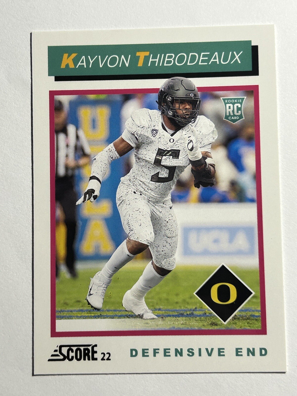 Kayvon Thibodeaux 2022 Panini Score RC  Throwback #TB7 NFL Draft Rookie Oregon