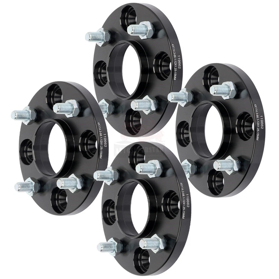4 Pcs 15mm 4x114.3 12x1.25 Studs Wheel Spacers For Nissan Sentra Versa - Image 4 of 4