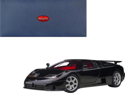 Bugatti EB110 SS Super Sport Nero Vernice Black with Red Interior and Silver Car