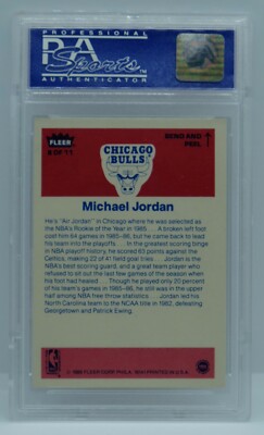 その他 Fleer Michael Jordan DOE PSA 9 1986 Fleer Michael Jordan ROOKIE PSA 9 OC MINT - PRISTINE other