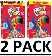 2 PACK - Kellogg’s Froot Loops Breakfast Cereal with Vitamins - 19.4 oz