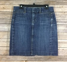 Gap Womens Limited Edition Straight Denim Jean Skirt 6 Medium Wash Cotton P22