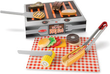 Grill and Serve BBQ Set with Pretend Play Toy Food  Kids Play Kitchen Accessori