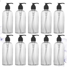 8Pcs Durable Refillable Press Pump Bottles Transparent Shower Gel Containers