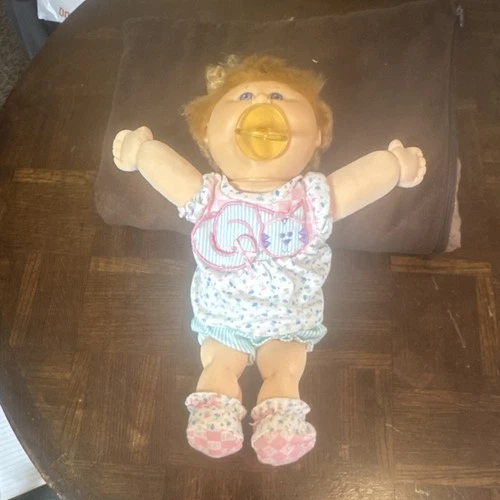 Cabbage Patch Kids CPK My Own Baby Doll Blonde Hair Pacifier Signed Roberts