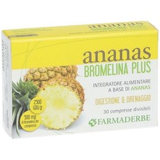 Farmaderbe Ananas Bromelina Plus Integratore per Drenaggio 30 Compresse
