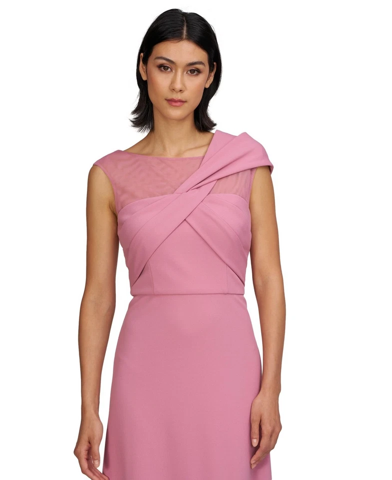 JS Collections Jordyn Twisted-Bodice 幻觉领礼服 - 深腮红 - 12 — 第 2/4 张图片