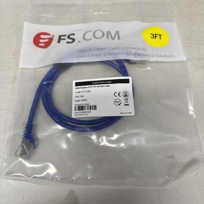 FSCOM 70665 Cat6a Patch Cable SFTP Snagless 3 Ft Quantity 10 Cables