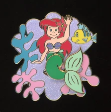 2009 Disney Parks It's A Small World Little Mermaid Ariel Flounder LE 1000 Pin