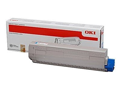 Toner d'origine OKI 44844507 couleur cyan pour imprimantes de la série C800