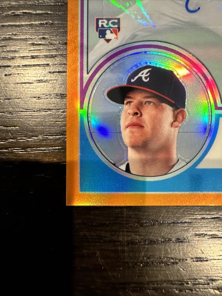 2018 TOPPS AJ MINTER 1983 SILVER PACK AUTO RC ORANGE REFRACTOR /25 BRAVES - Image 3 of 4