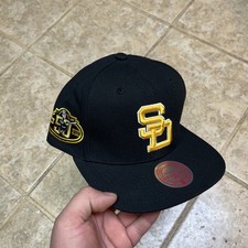 Mitchell Ness San Diego Padres Team Classic Coop Black Adjustable Snapback