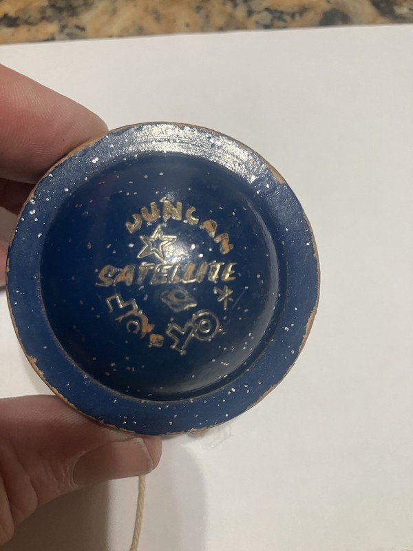 Vintage Duncan Satellite Yo-Yo Blue Sparkles Rare Retro Toy 1950s