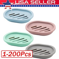 Soap Dishes Holder Self Drain Container Case Bath Shower Basket Storage Box Lot