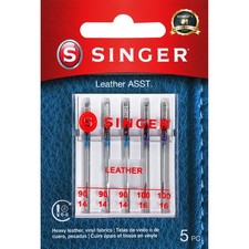 SINGER Leather Sewing Machine Needles, 90/14, 100/16, 100/16 - 5 Count