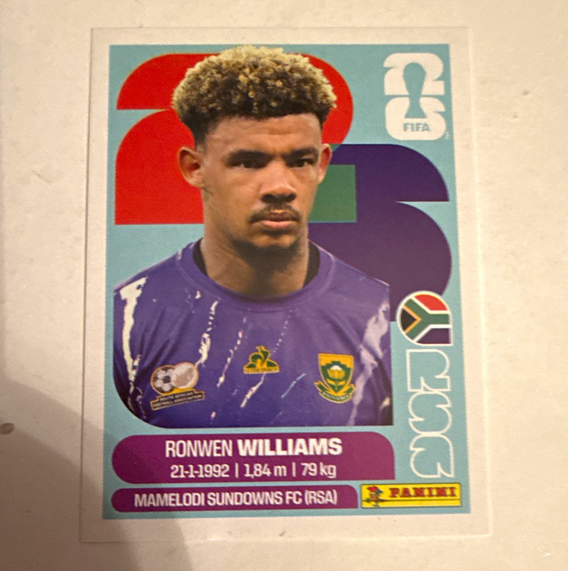 Panini FIFA World Cup 2026 Ronwen Williams RSA 2 Mamelodi Portrait Sticker