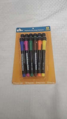 Channie's Visual Learning Resources Magnetic Dry Erase Markers, 12-Color Set