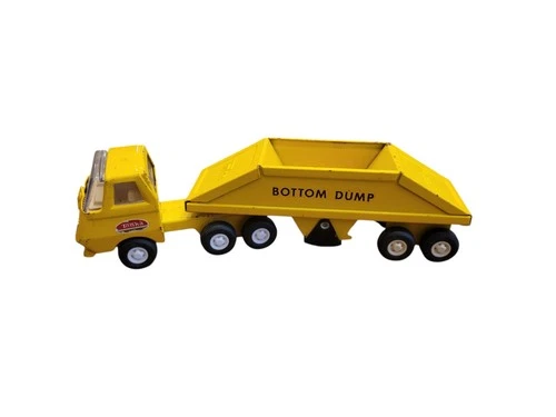 Vintage Tonka Yellow Bottom Dump Truck Semi Trailer Diecast Steel Toy 1960s/70s