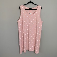 NEW Suzanne Betro Pink White Polka Dot Lightweight Tank Dress 4X