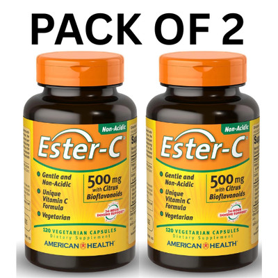 American Health Ester-C 500 mg with Citrus   120 Vegetarian Capsules (Pack of 2)