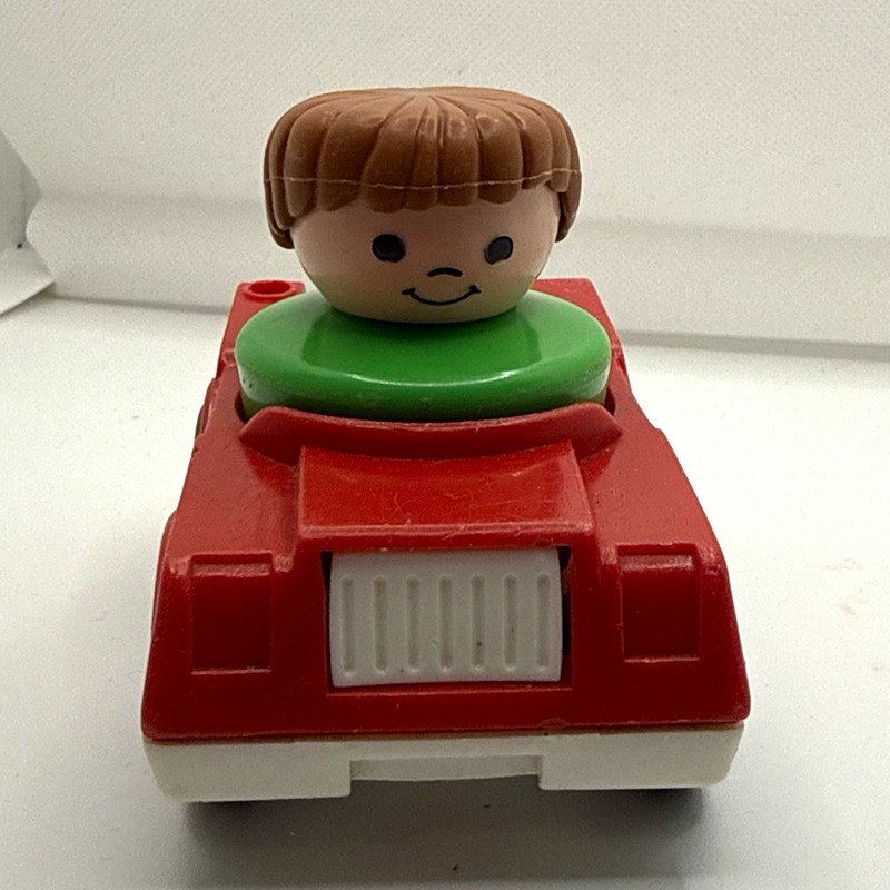 Fisher-Price Little People FP-1 Red Car Vehicle w/ Boy Figure Vintage 1980
