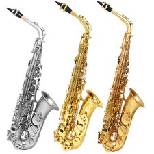 Professional Eb Alto Sax E Flat Brass Woodwind Instrument Complete Set New