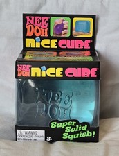 NeeDoh Nice Cube Super Solid Squish Blue Stress Toy Schylling Fidget Sensory NIB
